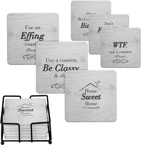 Vista 7 de Regalos de Elefante Blanco para Adultos, Divertidos Posavasos de Secret Santa con Soporte, Rellenos de Calcetín de Navidad para Hombres y Mujeres