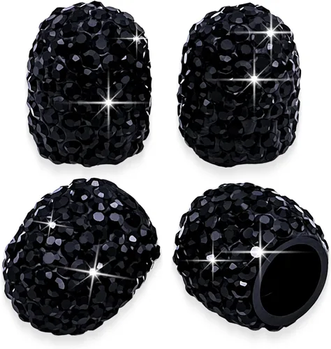 Vista 13 de 4 tapas de válvula de vástago de neumático de diamantes de cristal brillante, a prueba de polvo, tapas universales para válvulas de neumáticos
