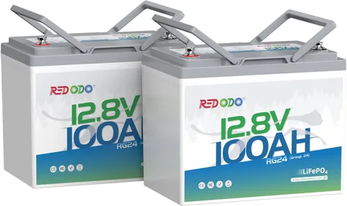 Vista 21 de Redodo LiFePO4 Batería inteligente Bluetooth 24V 50Ah TM baja temperatura, batería de litio integrada en 50Ah BMS, 10 años de vida útil, perfecta
