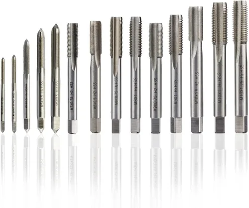 Vista 2 de NUSHKI 1 pieza mano derecha máquina enchufe rosca métrica tornillo taladro HSS herramientas de roscado de metal, M2.0x0.4