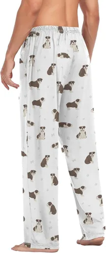 Vista 5 de Ollabaky Pantalones de pijama para hombre, pantalones de descanso con bolsillos, Multi