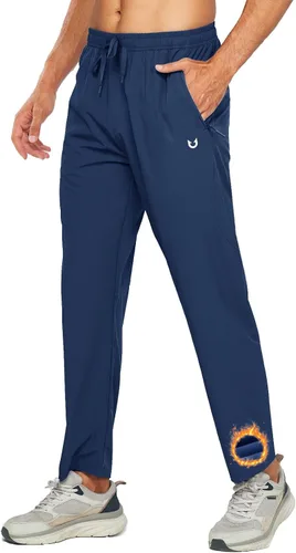 Vista 11 de NORTHYARD: pantalones forrados de forro polar para hombre, cálidos para invierno, sudoración, clima frío, para correr, deportivos, entrenamiento