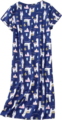 Vista 2 de American Trends Camisones para mujer, de algodón, de manga corta, vestido de noche, casual, pijama suave, ropa de dormir