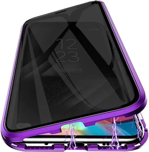 Vista 9 de Funda magnética de privacidad para Samsung Galaxy Note 9, carcasa de vidrio templado antiespías, frontal y trasera, vidrio templado 9H, protector