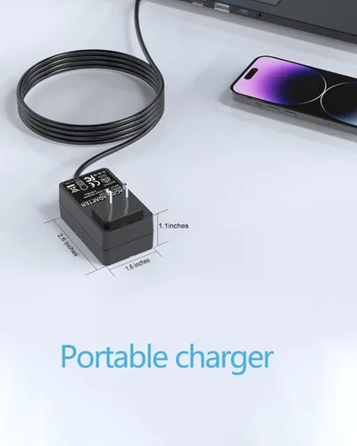 Vista 5 de Cargador 24V1A compatible con pistola de masaje Hypervolt, cable de alimentación con certificación ETL compatible con pistola de masaje Hyperice