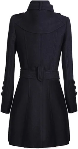 Vista 5 de LISTHA Abrigo largo para mujer, con solapa, parka, abrigo de invierno, chaqueta cálida