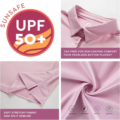 Vista 2 de Casei Polo de golf sin mangas para mujer UPF 50+ Dry Fit con cuello, Varios
