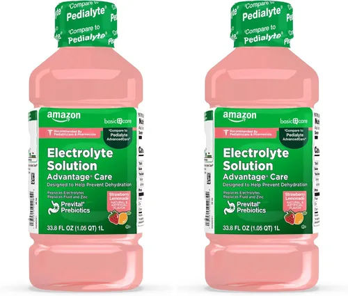Vista 19 de Amazon Basic Care Solución de electrolitos Advantage Care con prebióticos PreVital, sabor a frambuesa azul, diseñada para ayudar a prevenir
