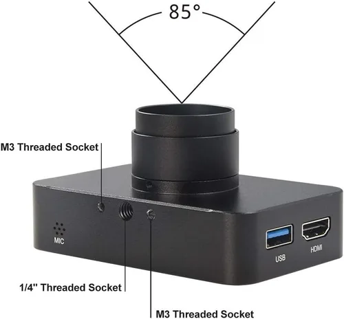 Vista 4 de MOKOSE Cámara HDMI de 12MP 1080P, Cámara Web USB de Transmisión HD en Streaming, Cámara de Grabación 4K@30FPS con Montura C/CS Industrial, Lente