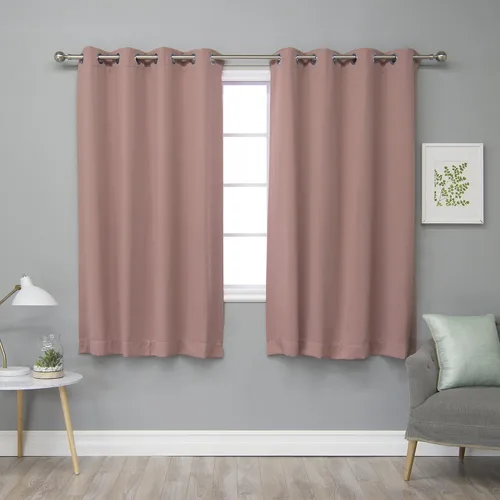 Vista 39 de Best Home Fashion Cortinas opacas con aislamiento térmico, ojales de acero inoxidable y níquel, color rosa bebé, 52 pulgadas de ancho x 63 pulgadas