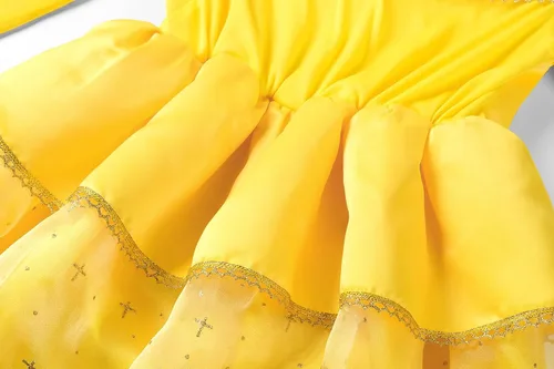 Vista 6 de ReliBeauty Disfraz de princesa para niñas pequeñas, disfraz con accesorios, amarillo Amarillo (nuevo)