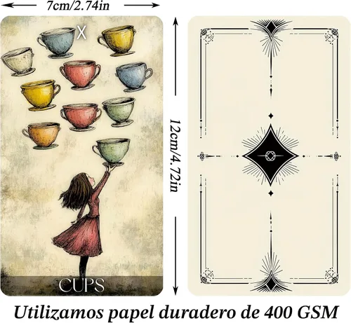 Vista 2 de Daydream Cartas de Tarot para Principiantes, Baraja de Tarot Estilo Surreal y Soñador, Cartas de Adivinación