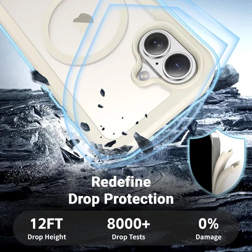 Vista 3 de Funda magnética para iPhone 17, protección resistente, color blanco antiguo