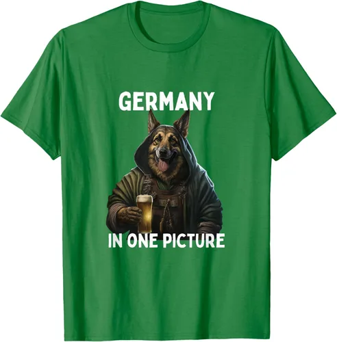 Vista 4 de Camiseta de cerveza alemana divertida con diseño de pastor alemán, Negro