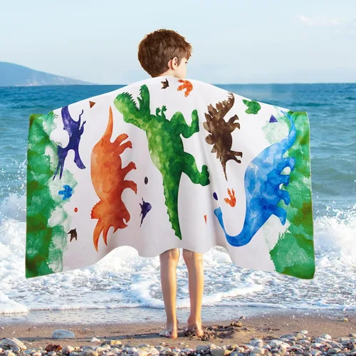 Vista 15 de WERNNSAI Toalla de playa para niños, 30 x 60 pulgadas, Axolotl de secado rápido, sin arena, toalla de playa para niñas, toalla de playa