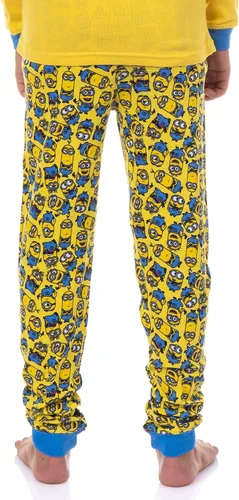 Vista 4 de INTIMO Despicable Me Minions Crew Bob Stuart Phil Kevin - Conjunto de pijama de ajuste ajustado para niños