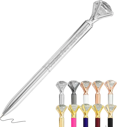 Vista 19 de Hasta 100 bolígrafos de diamante personalizados a granel con nombre, bolígrafo de impresión personalizada con logotipo de negocios grabado, mensaje