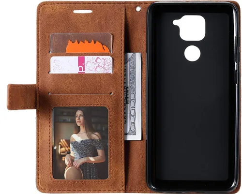 Vista 4 de Funda para Xiaomi Redmi Note 9 Caso,Funda para Xiaomi Redmi Note 9 M2003J15SG M2003J15SS / Redmi 10X 4G M2004J7AC M2003J15SC Funda Flip PU Funda