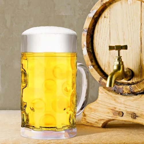 Vista 6 de Zhehao 2 tazas de cerveza jumbo de verano de 44 onzas, tazas grandes de vidrio con asa, tazas transparentes con hoyuelos a granel para jugo, café