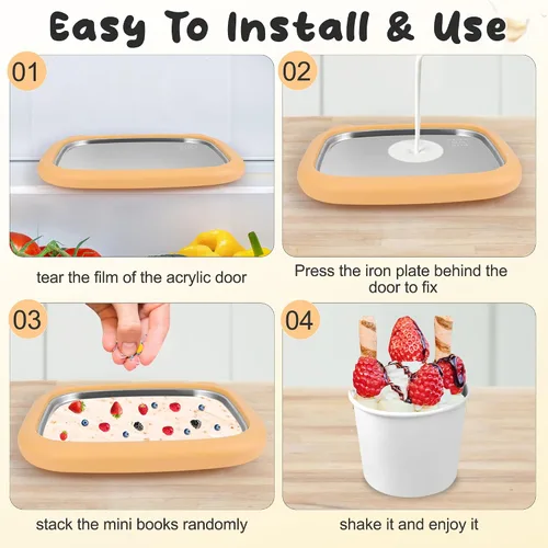 Vista 7 de Windspeed Máquina para hacer helados enrollados 1+12P, bandeja para hacer helados instantáneos, placa fría instantánea para hacer granizados