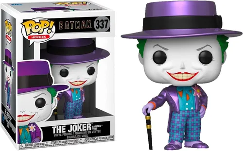Vista 7 de POP DC Heroes: Batman 80th - Joker with Hat (1989) Funko Pop! Figura de vinilo (empaquetada con funda protectora compatible con POP Box)