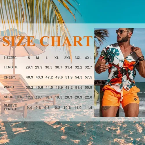 Vista 8 de YOHOWA Camisa hawaiana de manga corta para hombre, casual, con botones, para fiesta de brisa en la playa