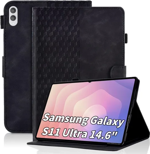 Vista 12 de Funda para Samsung Galaxy Tab S6 Lite 2024/2022/2020 de 10.4 pulgadas SM-P620/P625/P610/P613/P615/P619 de piel sintética, funda magnética con Negro
