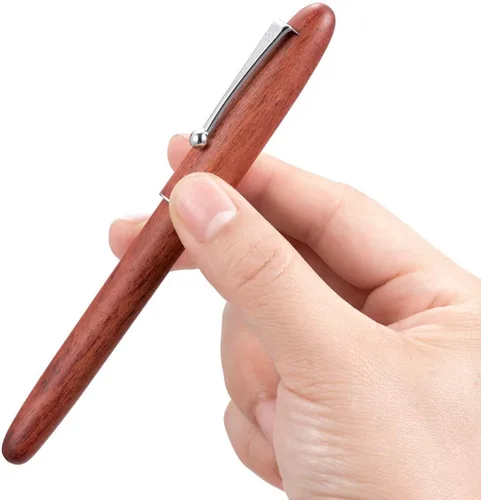 Vista 5 de JINHAO 9026 - Pluma estilográfica de punta fina con cuerpo y tapa de madera (palisandro)