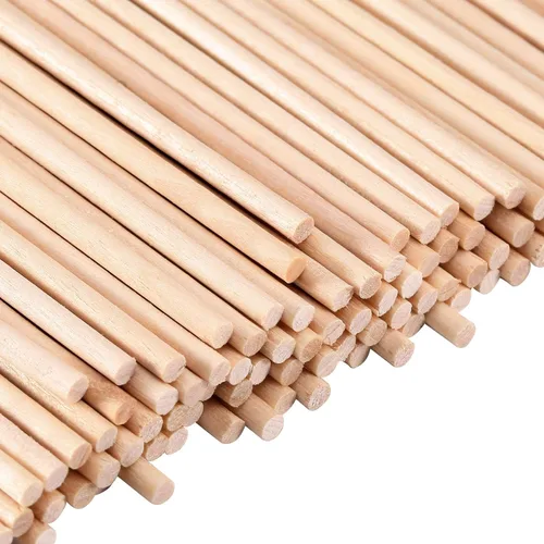 Vista 2 de Senkary Varillas de madera de 1/8 x 12 pulgadas sin terminar de madera natural para manualidades, palos de bambú para ramo de flores, 200 piezas