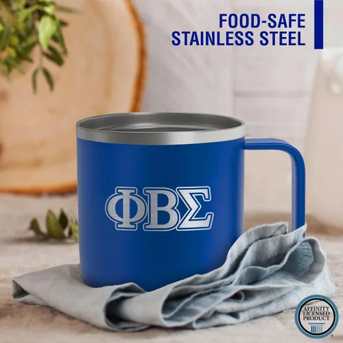 Vista 6 de BBGreek Phi Beta Sigma Fraternity Paraphernalia – Vendedor Oficial – Taza de café aislada de 14 oz – Letras griegas – Escudo