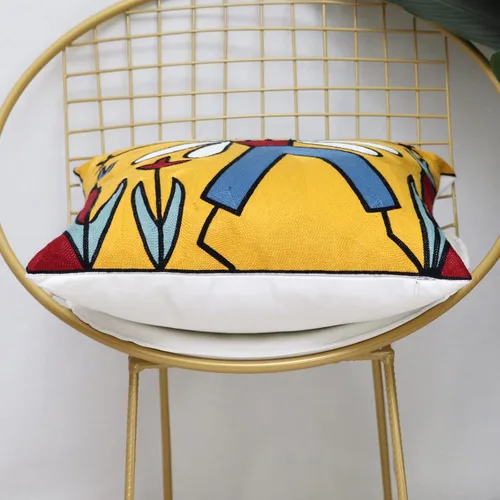 Vista 6 de 1 pieza de fundas de almohada decorativas bordadas para sofá, fundas de cojín de decoración 45,7 x 45,7 cm (Bee Boy)