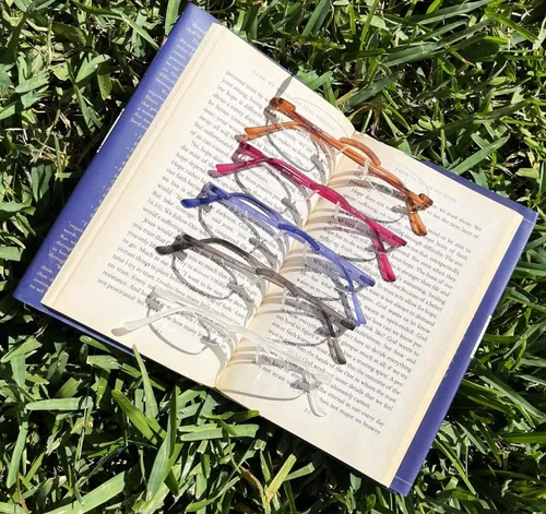 Vista 7 de Calabria 714 Anteojos de lectura sin montura con lentes transparentes, color carbón, lentes de lectura para hombres y mujeres, lectores