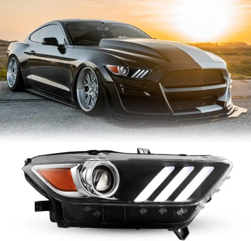 Vista 10 de Conjunto de faros LED para Ford Mustang Coupé y Convertible 2015-2017 Azul púrpura