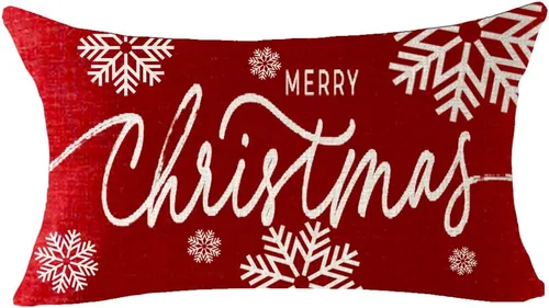 Vista 11 de ITFRO Juego de 2 fundas de almohada de algodón y lino, decoración de Navidad, decoración de pinos, árboles de pino, plantas del bosque, funda