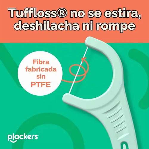 Vista 6 de Plackers Micro Mint - Púas de hilo dental con estuche de viaje, 12 unidades (el color puede variar) Tuffloss sin PTFE, se adapta a dientes