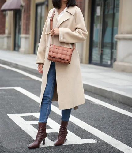 Vista 2 de MKF Collection Bolso cruzado tejido para mujer, de piel vegana, bolso de hombro trenzado, bolso de mensajero