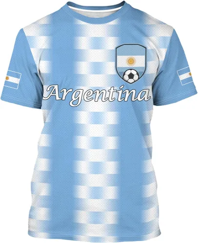 Vista 13 de Camiseta de fútbol con la bandera nacional, ropa de entrenamiento de fútbol, camiseta al aire libre, cuello redondo, manga corta a la moda