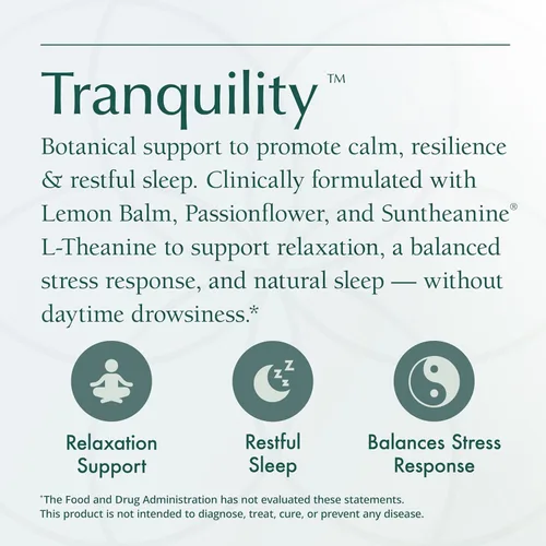 Vista 6 de Natura Health Products Suplemento de tranquilidad – Apoya la relajación – Con L-teanina, bálsamo de limón, azafrán, kava, calavera, lavanda y flor