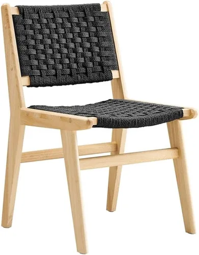 Vista 4 de Modway Saoirse - Sillón decorativo de madera de imitación en color negro natural