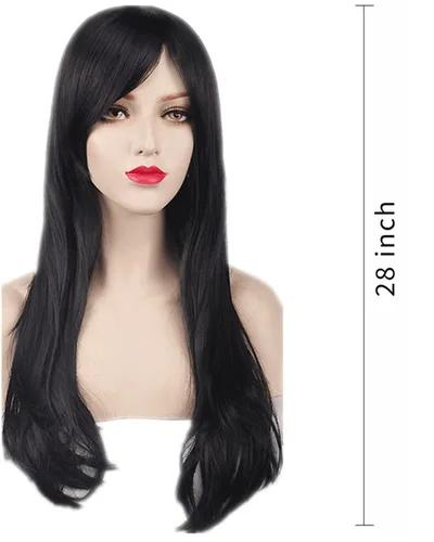 Vista 4 de AneShe – Peluca de mujer de pelo ondulado de 28 pulgadas (71.12 cm) de largo, resistente al calor, ideal para cosplay