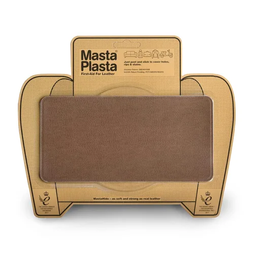 Vista 26 de MastaPlasta Parche de reparación de cuero de alta calidad, color negro, 4 x 2.4 pulgadas (3.9 x 2.4 in). Tapicería instantánea, reparación