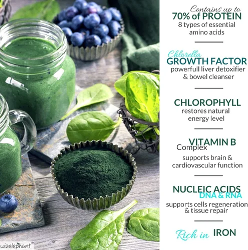 Vista 8 de Tabletas orgánicas de espirulina clorella – 50 porciones – Suplemento de algas superalimento 2 en 1 para apoyo inmunológico natural, desintoxicación