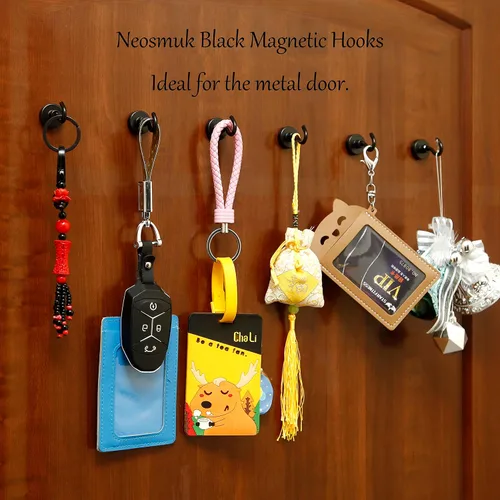 Vista 4 de Neosmuk Ganchos magnéticos extrafuertes con imanes de tierras raras resistentes para refrigerador, crucero, colgar, cabañas y parrilla