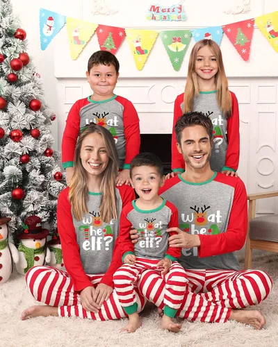 Vista 2 de SUNNYBUY Conjuntos de pijamas de Navidad familiares a juego, pijamas de Navidad para familiares o parejas