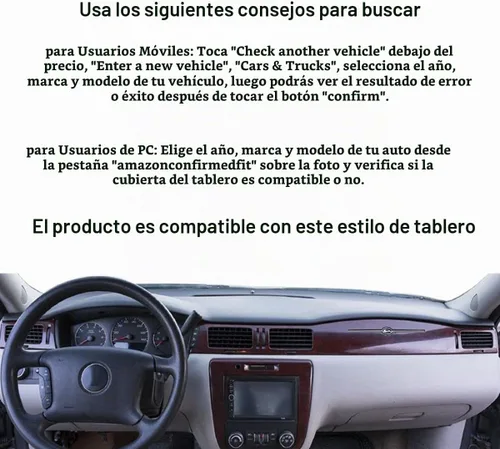 Vista 2 de Yiz Tapete de cubierta de tablero personalizado para Chevy Chevrolet Impala 2006-2013, Impala Limited 2014-2016 cubierta de tablero (beige) J30