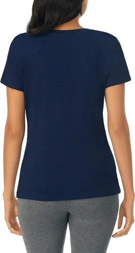 Vista 3 de Nautica Camiseta de dormir para mujer, ligera, transpirable, de punto de algodón, cuello en V, ropa de dormir y ropa de descanso
