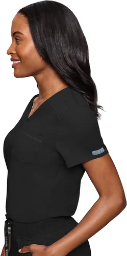 Vista 3 de Med Couture Touch - Camiseta médica con bolsillo en el pecho para mujer