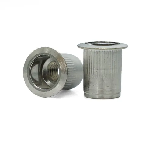 Vista 2 de Thinwall - Tuerca remachadora acanalada de perfil bajo, acero inoxidable 18-8 (25, 1/4-20 x 0.58 (.027 - 0.165 agarre))