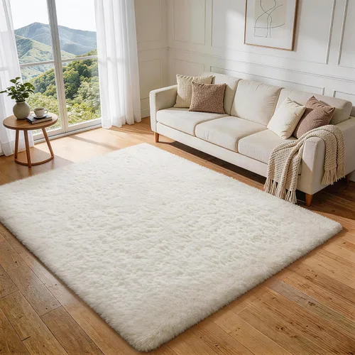 Vista 116 de Ophanie - Alfombras para sala de estar, antideslizante y suave, de felpa grandes y peludas para dormitorio, peludas para niños y niñas, decoración