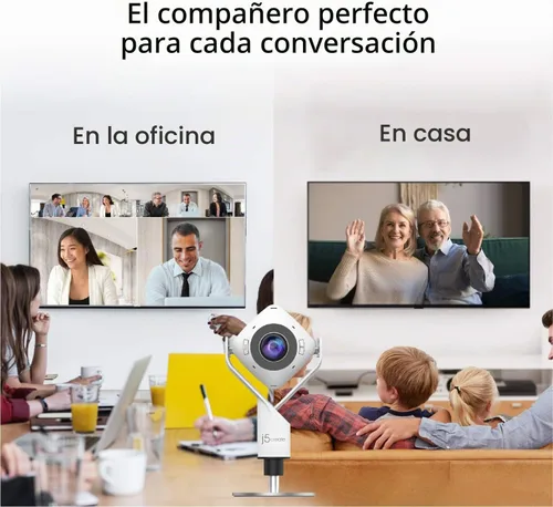 Vista 2 de j5create Cámara web de reunión de 360 grados - Cámara de videoconferencia HD de 1080P con micrófono de alta fidelidad, USB-C